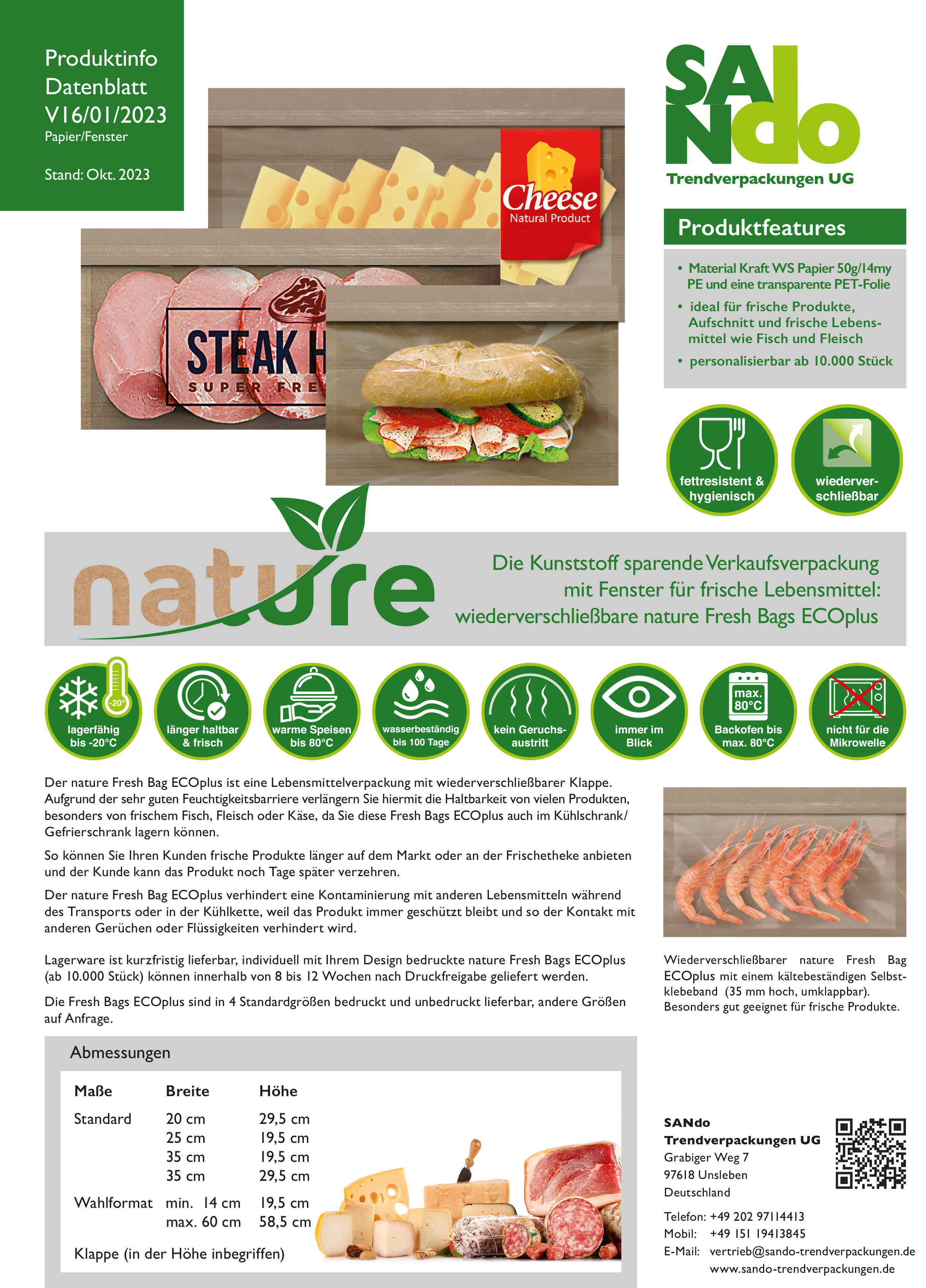 V16 01 2023 Datenblatt nature Fresh Bag ECOplus SANdo