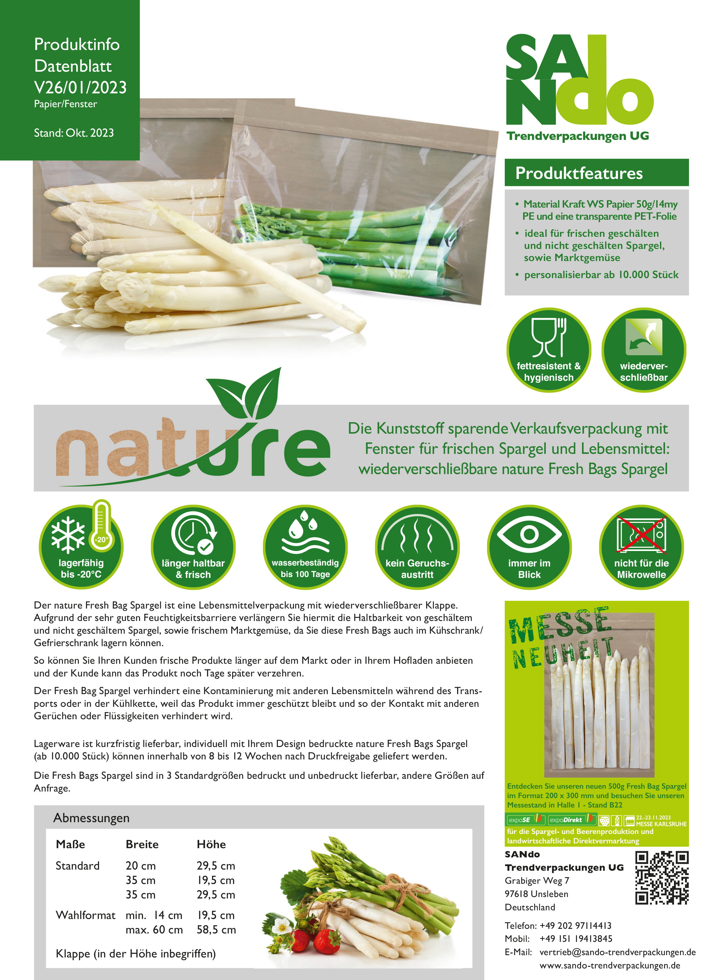 V26 01 2023 Datenblatt nature Fresh Bag Spargel MESSE SANdo